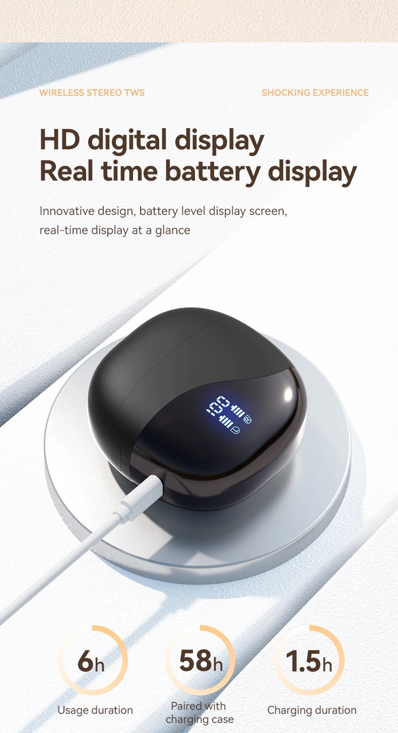 AI Translator Earbuds Wireless BT Real Time Translators Headphones Two-Way Instant Voice Translator Ear Hook for Business Travel