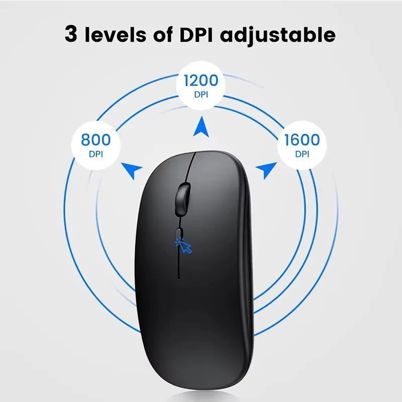 Bluetooth Dual Mode Charging Mouse 5.0 Mute Silent Notebook Game Girls G Wireless Black Mouse