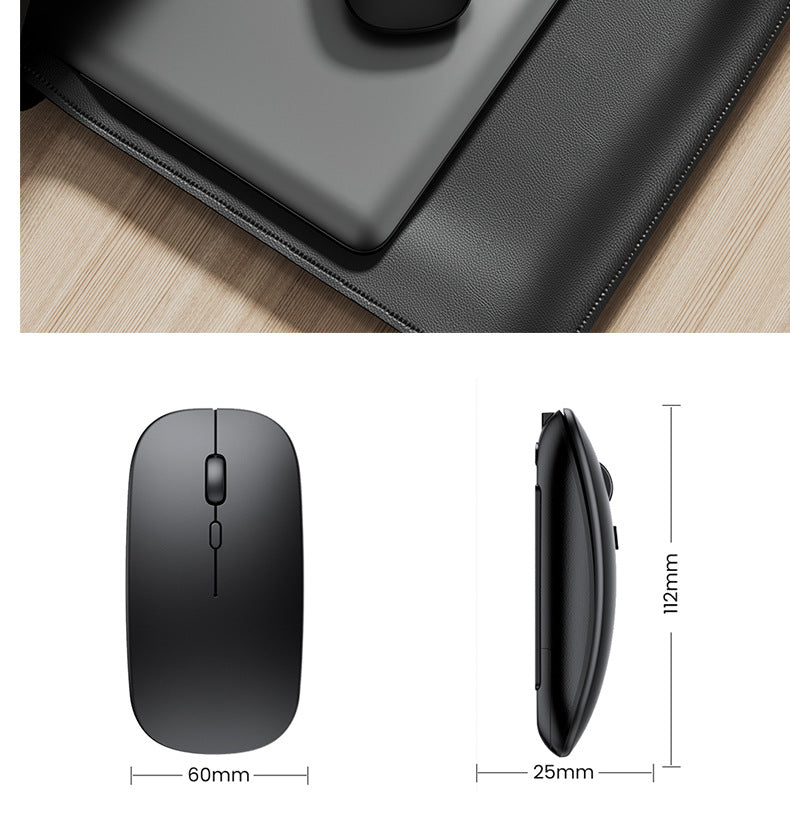Bluetooth Dual Mode Charging Mouse 5.0 Mute Silent Notebook Game Girls G Wireless Black Mouse