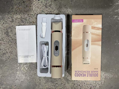 Dual-Head Electric Shaver Painless Women's Epilator for Bikini area and other places as Underarm Facial Lips Leg