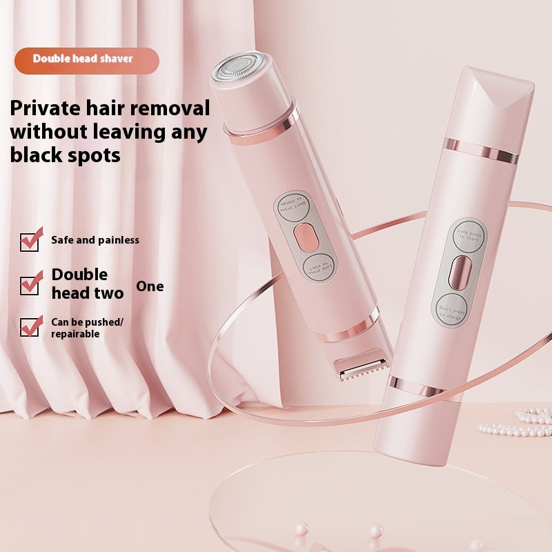 Dual-Head Electric Shaver Painless Women's Epilator for Bikini area and other places as Underarm Facial Lips Leg