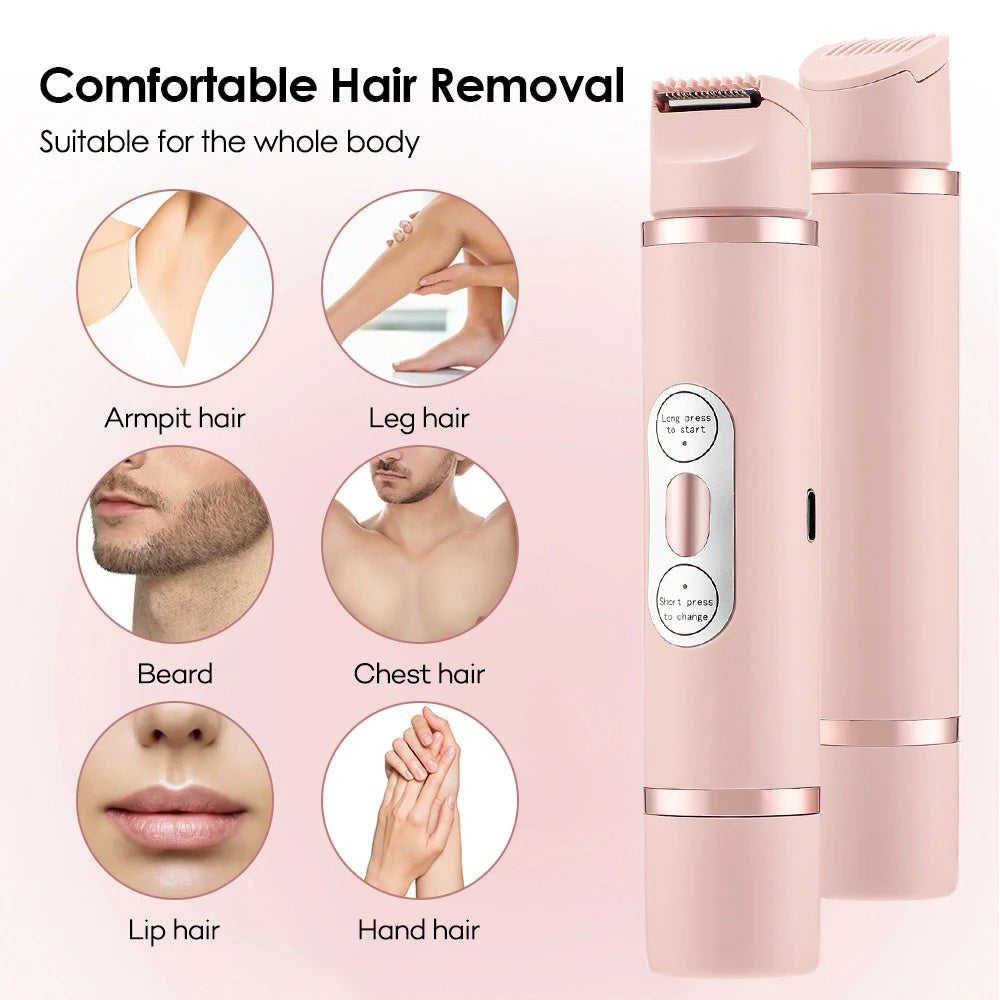 Dual-Head Electric Shaver Painless Women's Epilator for Bikini area and other places as Underarm Facial Lips Leg