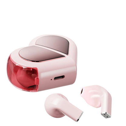 Heart-shaped Rotatable Wireless Bluetooth Earphones HIFI Sound, Touch Control, for gaming, music, calls and others.
