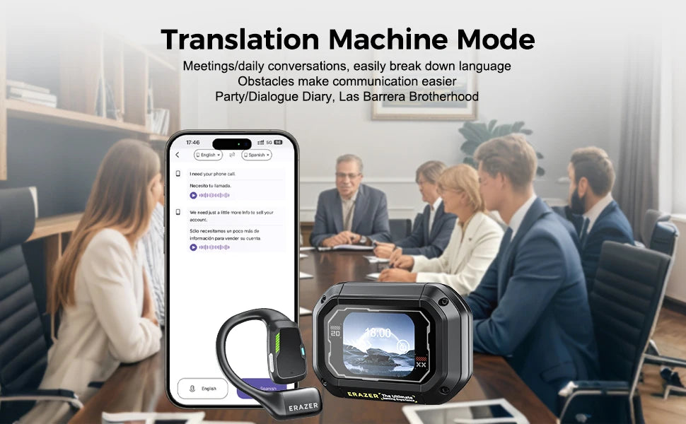 [AI Translator Earbuds]Erazer XP6 Wireless Headphones Gaming Headset Equalizer APP Bluetooth Earphones Waterproof Powerful Sound