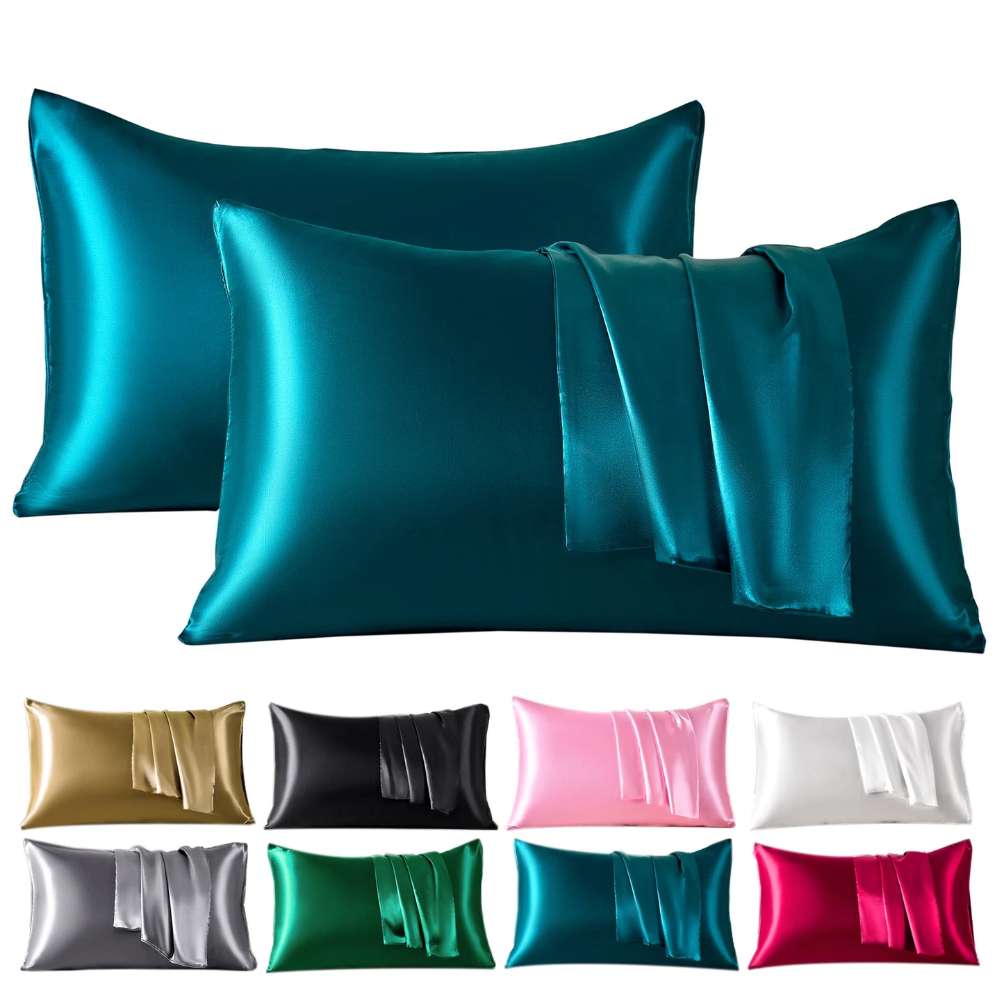 Satin Pillow cover (set of 2 Soft Breathable, Smooth Pillow Covers)