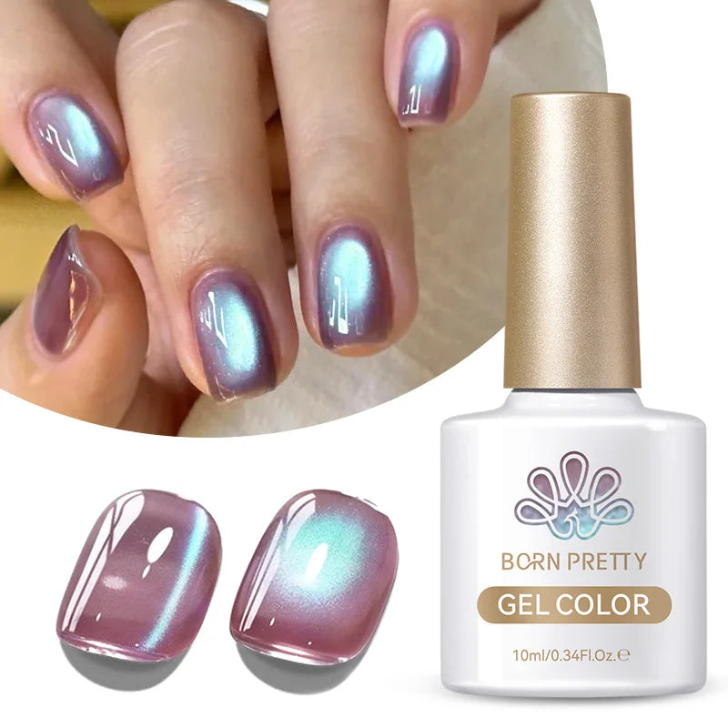 BORN PRETTY Cat Magnetic Gel Nail Polish 10ml Crystal Holographics Glass Bead Semi Permanent Soak Off UV LED Nail Art Manicure