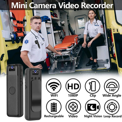 1080P HD Mini Wifi Camera Portable Recorder Outdoor Sports Photography Pen Night Vision Camera 180 Rotating Camera Support 128G