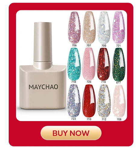 MAYCHAO Transparent Jelly Gel Nail Polish SemiPermanent Polish Soak Off UV LED Gel Art Nail Varnish Nude Collection 7.3ml DIY