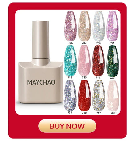 MAYCHAO Transparent Jelly Gel Nail Polish SemiPermanent Polish Soak Off UV LED Gel Art Nail Varnish Nude Collection 7.3ml DIY