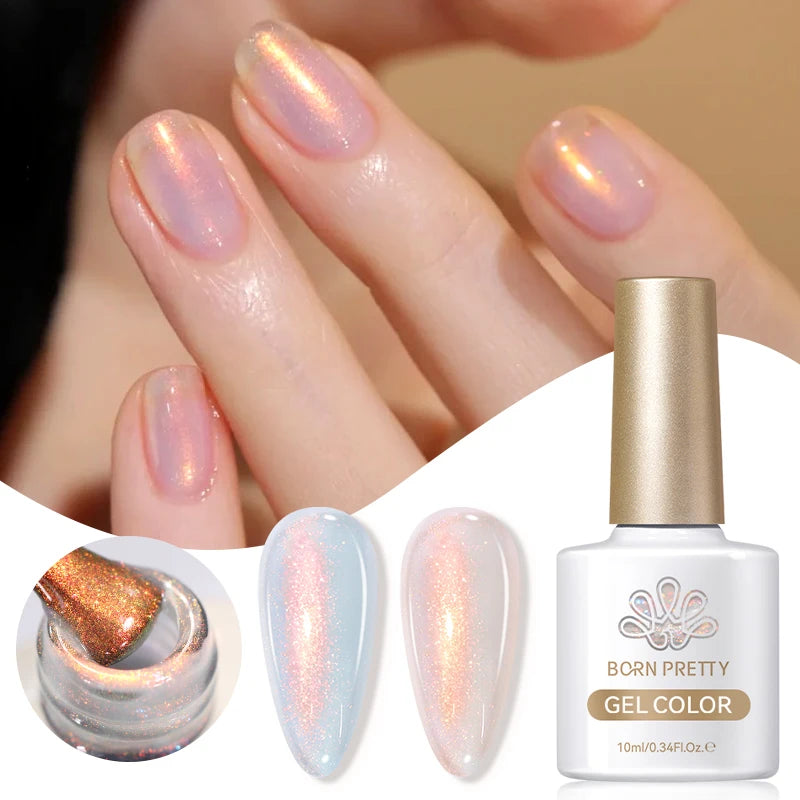 BORN PRETTY Cat Magnetic Gel Nail Polish 10ml Crystal Holographics Glass Bead Semi Permanent Soak Off UV LED Nail Art Manicure