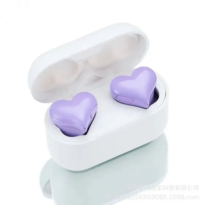 New heartbuds love earphones heart-shaped earphones cute girls wireless bluetooth earphones with colorful lights ear buds