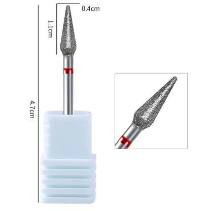 2/1Pcs Tornado Flame Diamond Nail Drill Bit Milling Cutters Dead Skin Remover Pedicure Diamond Burrs for Electric Polisher Tools