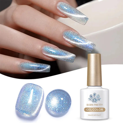 BORN PRETTY Cat Magnetic Gel Nail Polish 10ml Crystal Holographics Glass Bead Semi Permanent Soak Off UV LED Nail Art Manicure