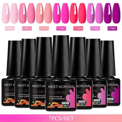 7pcs Gel Nail Polish Set For All Season 7.3ml Semi Permanent UV Gel Varnish Long Lasting Manicure Kit Soak Off Nail Supplies DIY