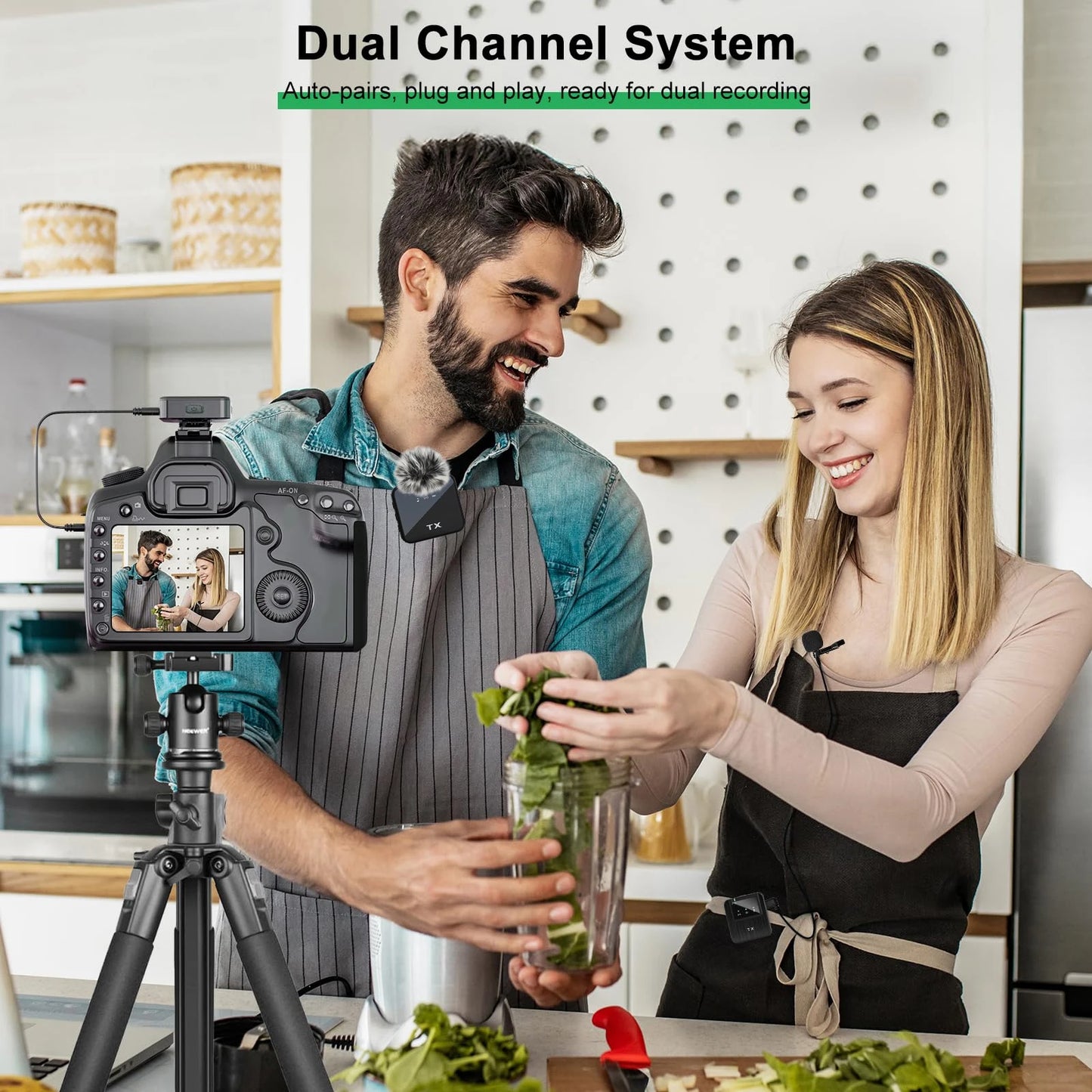New Wireless Lavalier Microphone for Camera,iPhone,Android,Microphone for Video Recording Recording Podcast Noise Reduction mic