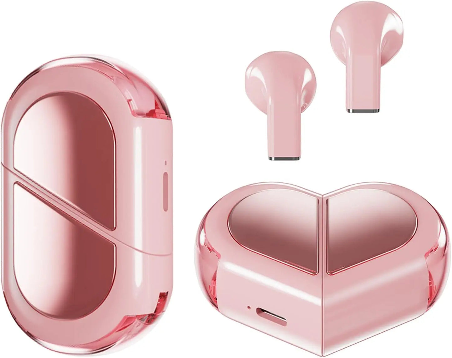 Heart-shaped Rotatable Wireless Bluetooth Earphones HIFI Sound, Touch Control, for gaming, music, calls and others.