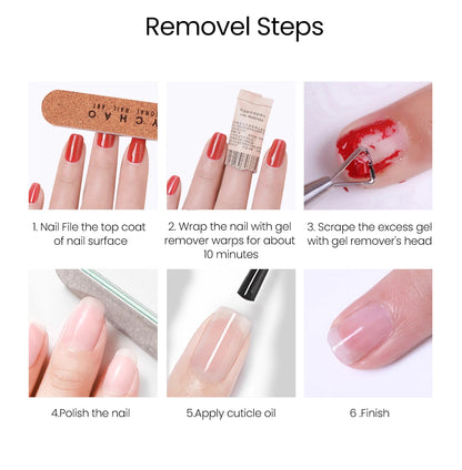 MAYCHAO Transparent Jelly Gel Nail Polish SemiPermanent Polish Soak Off UV LED Gel Art Nail Varnish Nude Collection 7.3ml DIY