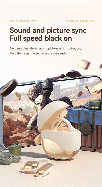 AI Translator Earbuds Wireless BT Real Time Translators Headphones Two-Way Instant Voice Translator Ear Hook for Business Travel