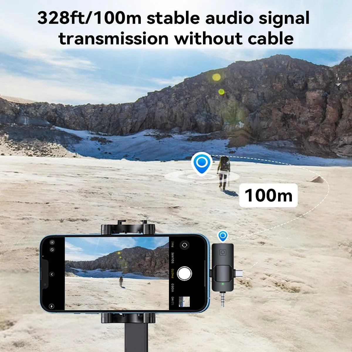 New Wireless Lavalier Microphone for Camera,iPhone,Android,Microphone for Video Recording Recording Podcast Noise Reduction mic