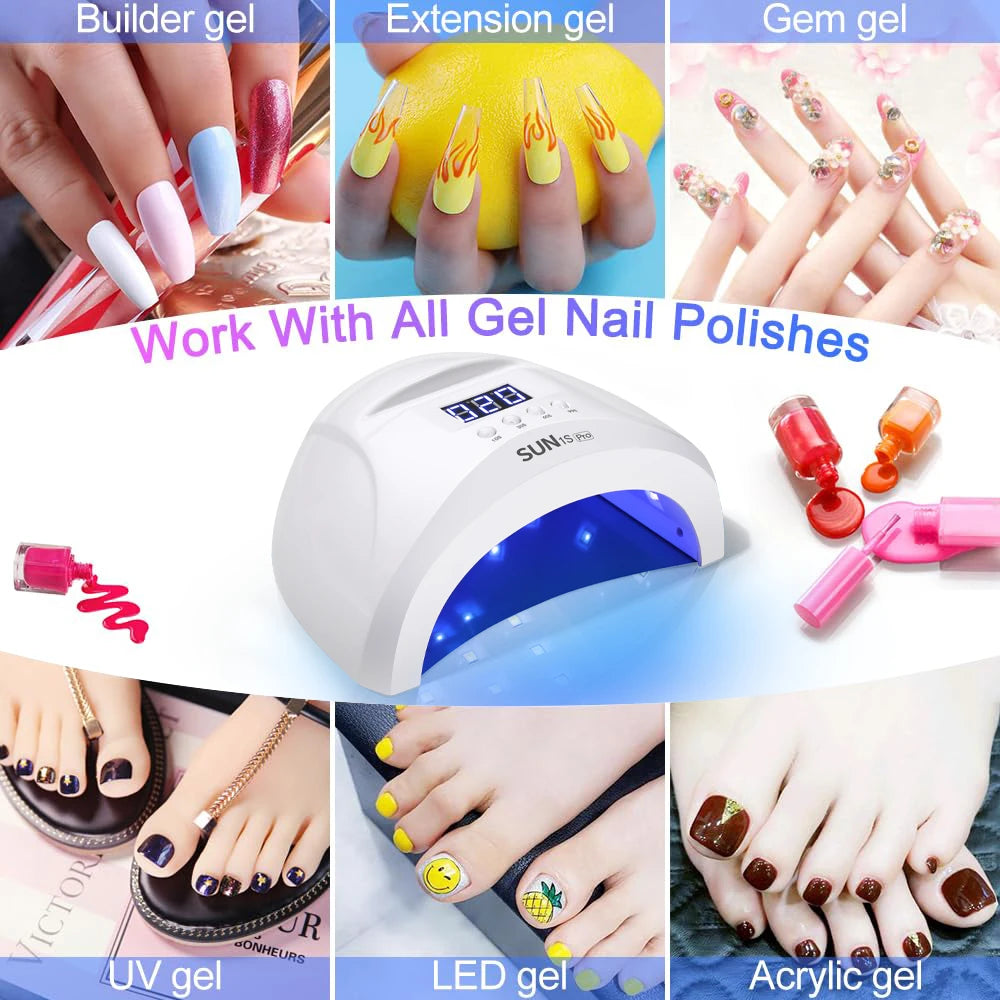 Professional UV LED Nail Lamp for Fast Drying Gel Nail Polish With 4 Timer Smart Nail Dryer Manicure Equipment Tools