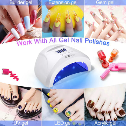 Professional UV LED Nail Lamp for Fast Drying Gel Nail Polish With 4 Timer Smart Nail Dryer Manicure Equipment Tools