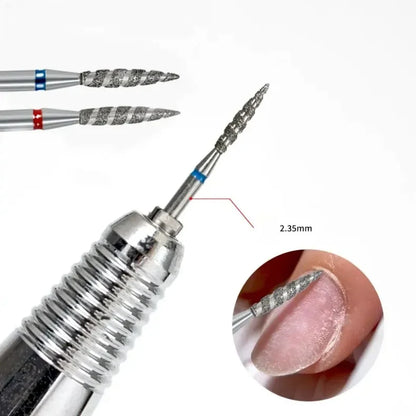 2/1Pcs Tornado Flame Diamond Nail Drill Bit Milling Cutters Dead Skin Remover Pedicure Diamond Burrs for Electric Polisher Tools