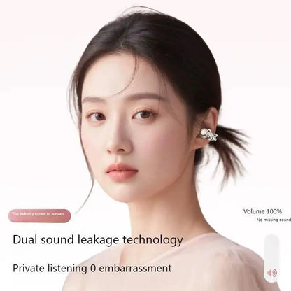 Earbuds Set with Hi-Fi Sound, Fashion & Sparkling Jewelry Ear-Clip Ornament Accessories Earphones Suit For Girl Gifts