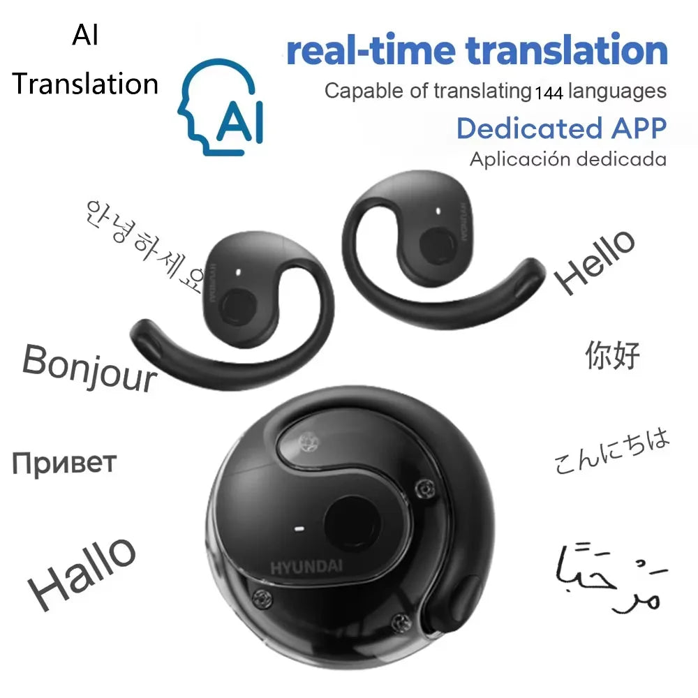 AI Translator Earbuds | 144-Lang Real-Time | Wireless BT | Waterproof | Smart Voice (Please Note the Difference:Trans/Orig )
