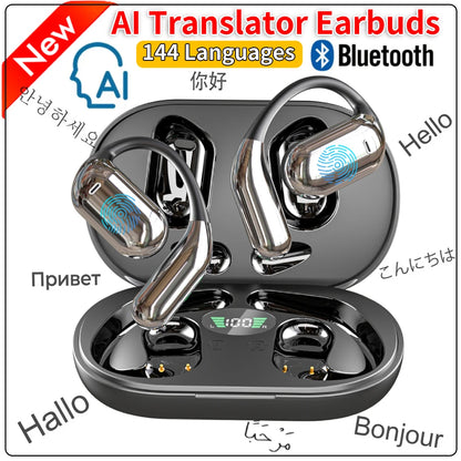 3 in 1 Translation earphone that supports 144 different Languages! Real-Time Translator Earbuds with Noise Reduction, Waterproof, and great for Business AI Translator Earbud