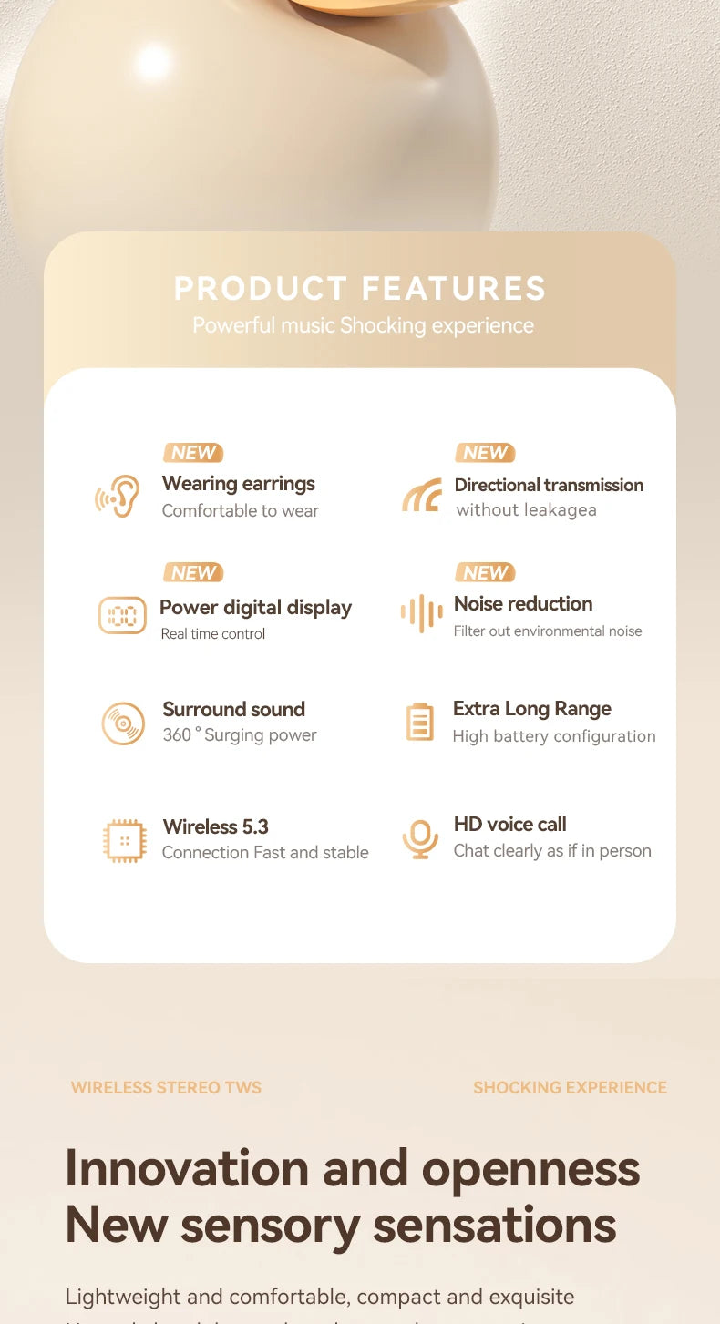 AI Translator Earbuds Wireless BT Real Time Translators Headphones Two-Way Instant Voice Translator Ear Hook for Business Travel