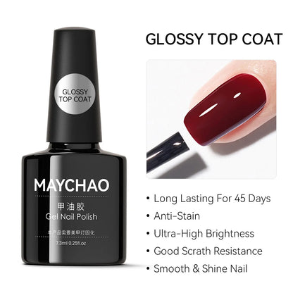 MAYCHAO Transparent Jelly Gel Nail Polish SemiPermanent Polish Soak Off UV LED Gel Art Nail Varnish Nude Collection 7.3ml DIY