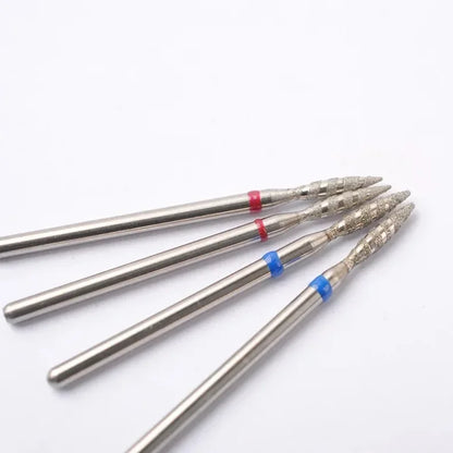 2/1Pcs Tornado Flame Diamond Nail Drill Bit Milling Cutters Dead Skin Remover Pedicure Diamond Burrs for Electric Polisher Tools