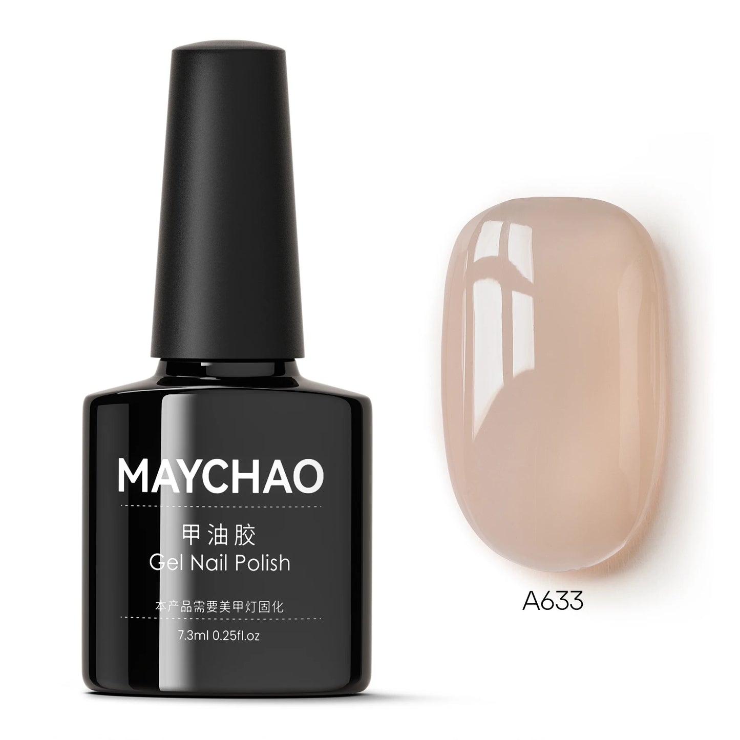 MAYCHAO Transparent Jelly Gel Nail Polish SemiPermanent Polish Soak Off UV LED Gel Art Nail Varnish Nude Collection 7.3ml DIY