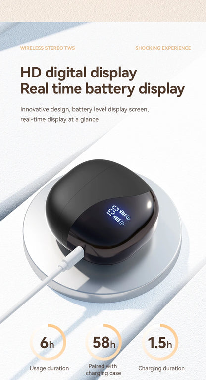 AI Translator Earbuds Wireless BT Real Time Translators Headphones Two-Way Instant Voice Translator Ear Hook for Business Travel