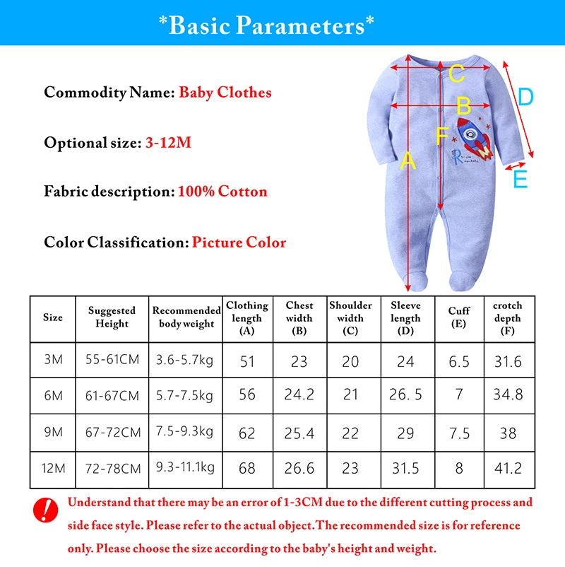 New Babies Girls Clothing Jumpsuit Newborn Baby Boys Romper Long Sleeve 3-12 Months Infant Clothes