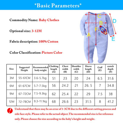 New Babies Girls Clothing Jumpsuit Newborn Baby Boys Romper Long Sleeve 3-12 Months Infant Clothes