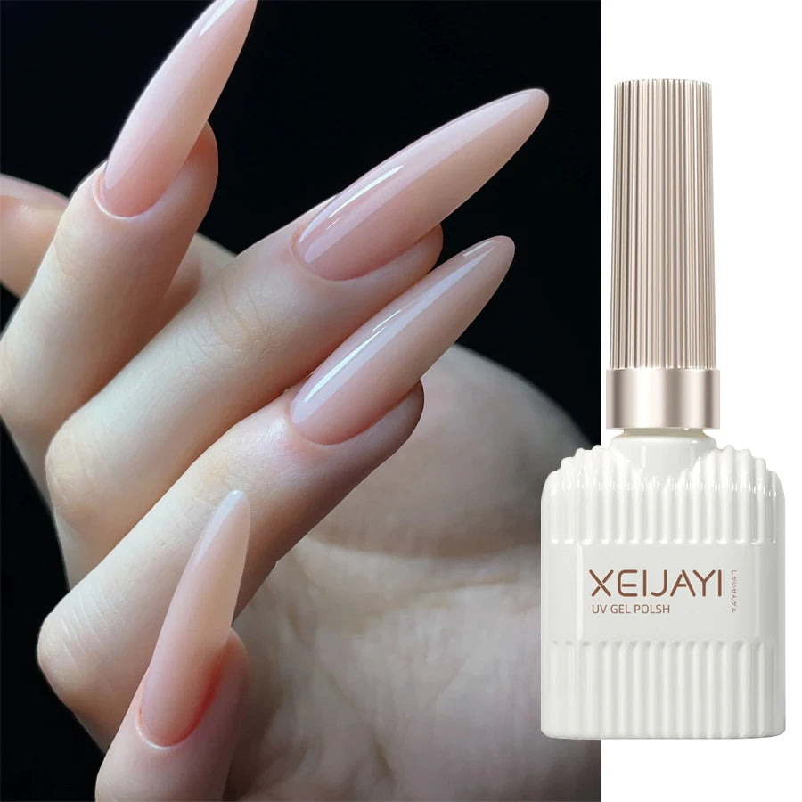 Trending Gel nailpolish with glittery finish Nude Pink - soak Off possible - UV/LED Gel Polish For Manicure Home Salon DIY