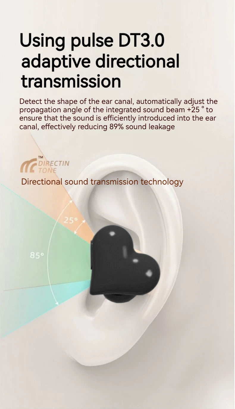 Bluetooth 5.3 Wireless Headphones Heart Shaped Earphones Woman HiFi Music Heart Earbuds Headset Fashion High Quality Girl Gifts