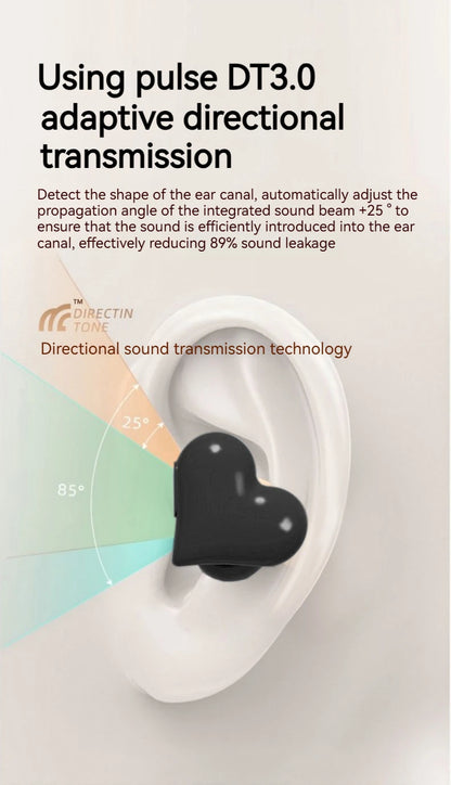 Bluetooth 5.3 Wireless Headphones Heart Shaped Earphones Woman HiFi Music Heart Earbuds Headset Fashion High Quality Girl Gifts