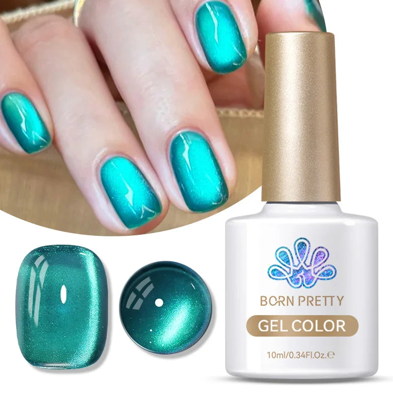 BORN PRETTY Cat Magnetic Gel Nail Polish 10ml Crystal Holographics Glass Bead Semi Permanent Soak Off UV LED Nail Art Manicure