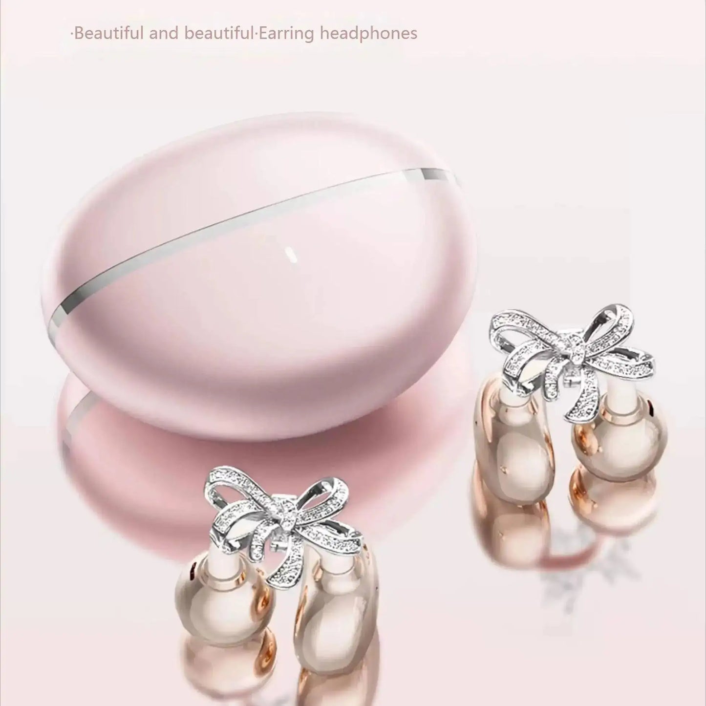 Earbuds Set with Hi-Fi Sound, Fashion & Sparkling Jewelry Ear-Clip Ornament Accessories Earphones Suit For Girl Gifts