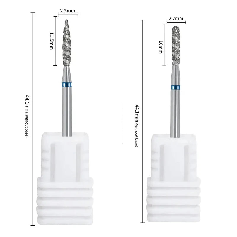 2/1Pcs Tornado Flame Diamond Nail Drill Bit Milling Cutters Dead Skin Remover Pedicure Diamond Burrs for Electric Polisher Tools