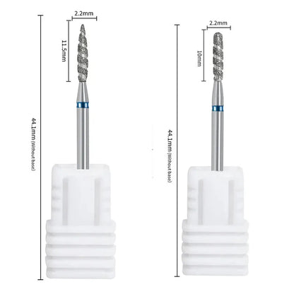 2/1Pcs Tornado Flame Diamond Nail Drill Bit Milling Cutters Dead Skin Remover Pedicure Diamond Burrs for Electric Polisher Tools