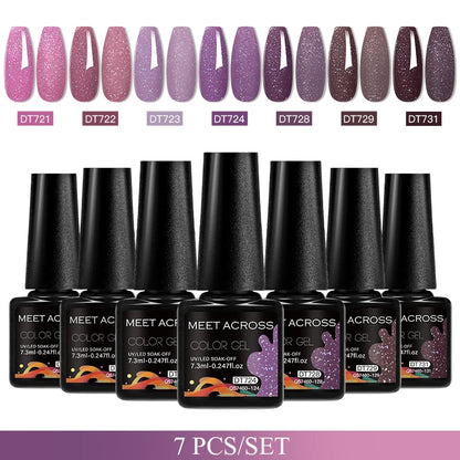 7pcs Gel Nail Polish Set For All Season 7.3ml Semi Permanent UV Gel Varnish Long Lasting Manicure Kit Soak Off Nail Supplies DIY