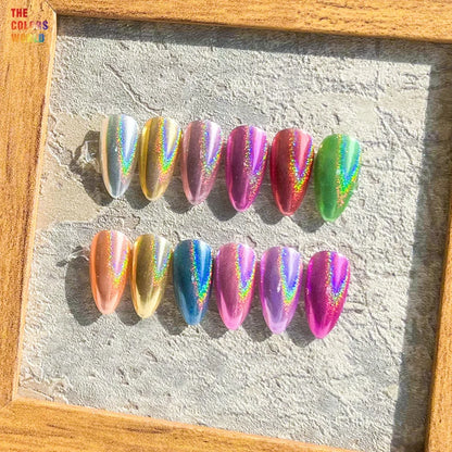 TCT-964 Holographic Mirror Chrome Nail Powder Metallic Shimmer Nail Art Powder for Gel Polish Dip Powder Acrylic Nails