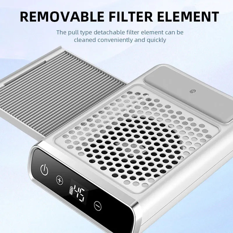 Powerful Nail Dust Vacuum Collector Professional Nail Dust Extractor With Reusable Filter Manicure Equipment Adjustable Speed