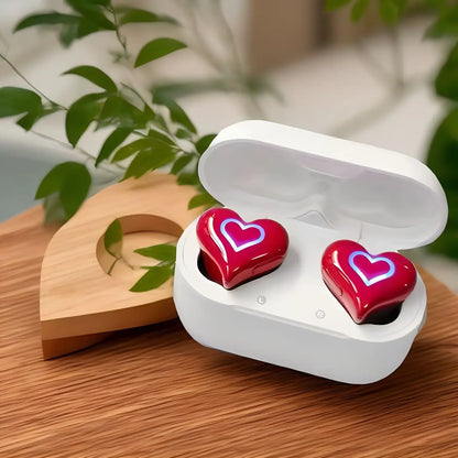 New heartbuds love earphones heart-shaped earphones cute girls wireless bluetooth earphones with colorful lights ear buds