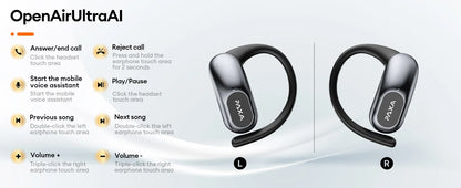 PAXA OpenAirUltra AI Translation Real Time 3-in-1 Translator Earbuds 145 Languages & Accents Bluetooth 5.4 Translating Earphones