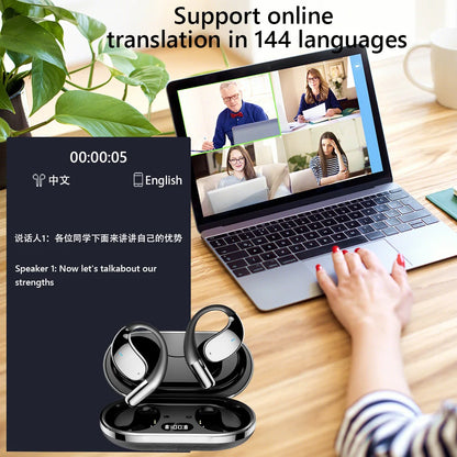 3-in-1 AI Translator Earbuds Translation Earphones 144 Language Bluetooth-Compatible 5.4 HiFi Sound Suitable for Travel Learning