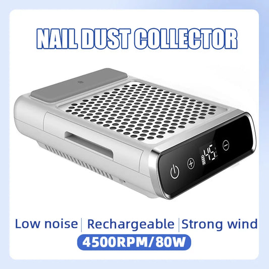 Powerful Nail Dust Vacuum Collector Professional Nail Dust Extractor With Reusable Filter Manicure Equipment Adjustable Speed